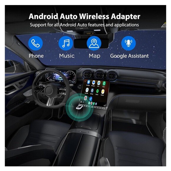 Android Auto Wireless Adapter, Convert Factory Wired to Wireless BY967D Carplay - Picture 5 of 13